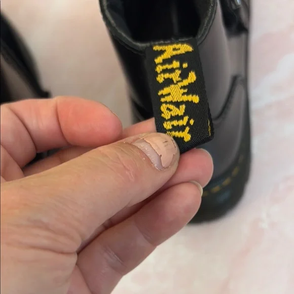 Dr. Martens Black Leather Boots with Star Buckles, side zip - Picture 6 of 10